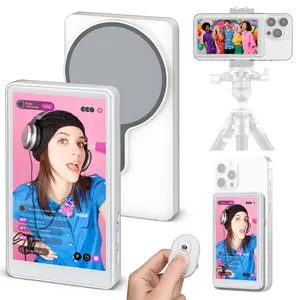 Magnetic Phone Vlog Selfie Monitor Screen, 1080P Wireless Recording, Using Phone Rear Camera for Selfie Vlog Live Stream TikTok, Compatible with iPhone and Android(Support 4K 30fps Wired Recording）