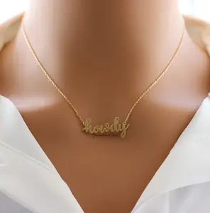 18K Gold Plated Handwritten "Howdy" Pendant Necklace – Western-Inspired Cowgirl Jewelry with Southern Charm