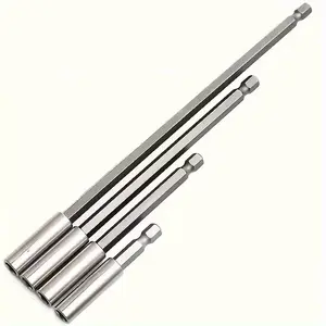 4pcs Quick Extension Rod Set, Drill Bit Extension, Tool Accessories, Chrome Vanadium Steel Construction, 6-Inch Internal Hex Head, 1/4-Inch Hex Shank, for Multiple Drill Models, Hardware