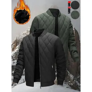 men's casual fashion fleece-lined thickened warm outdoor sports cotton jacket. Basic quilted windproof, water-resistant, abrasion-resistant and crease-resistant top. Business jacket suitable for daily commuting, mountain climbing, fishing and wilderness a