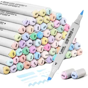 Pastel Markers Oros 66 Colors, Oros Dual Tip(Brush & Chisel) Sketch Art Markers for Artist Adult,for Sketching, Coloring, Calligraphy,Drawing