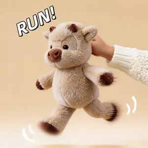 Running Series | 15" Running Cow Stuffed Animal Plush Highland Cow Bull Toys Cattle Doll Birthday Gifts for Adults & Kids