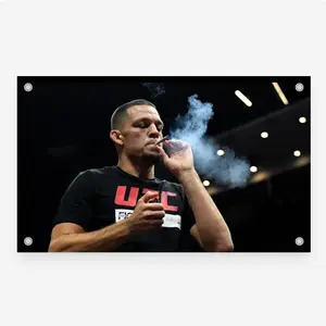 Nate Diaz Flag UFC Inspired Fight Night Wall Flag Combat Sports Banner for Bedroom Octagon Gym Decor Gift for MMA Fans