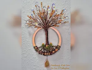 6" Orange Beauty Wire Tree of Life Wreath