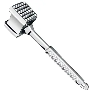 Gourmet Easy Stainless Steel Meat Tenderizer Tool, Meat Hammer Mallet, Kitchen Meat Pounder Flattener for Chicken, Pork, Beef & Steak, Lifetime warranty