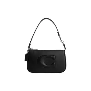 Coach Nolita 19 Logo Leather Crossbody Bag For Women In Black