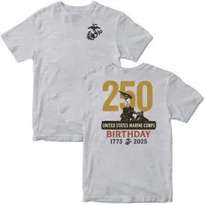 Marines 250 Year Anniversary T-Shirt USMC Inspired Patriotic Tee Military Tribute Shirt Made in USA Casual Classic 1775 2025