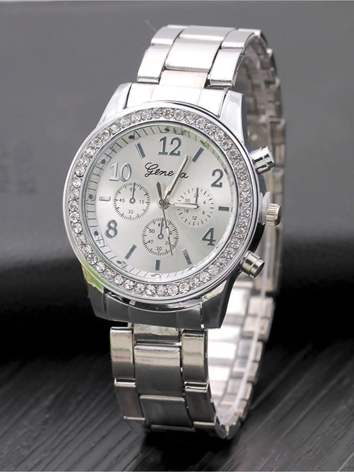 1-piece watch set, men's exquisite versatile watch, fashionable quartz watch, simple temperament watch, Rhinestone Decorated Watch, Quartz Wristwatch