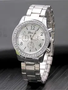 1-piece watch set, men's exquisite versatile watch, fashionable quartz watch, simple temperament watch, Rhinestone Decor Watch