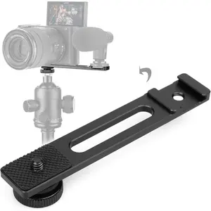 Cold Shoe Bracket Extension Bar, Hot Shoe Extension, Microphone Mount with 1/4'' Tripod Screw Compatible with Mirrorless Camera Vlogging  A6400 6300 6500 6000 Zhiyun 4 DJI  Pocket