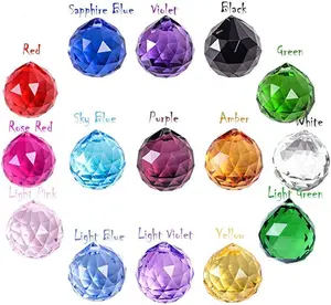 20 pcs 0.8"/20mm Crystal Ball Prism with Drilled Hole Sun Shine Catcher Rainbow Pendants Maker Colorful Crystal Ball Prism for Windows, for Feng Shui, for Gift