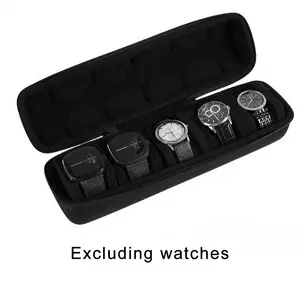 5 Slot Scratch-Resistant Velvet Watch Display Case - Portable Drawer Organizer for Rolex/Casio/Automatic Watches Collection & Storage
