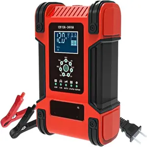 Smart Car Battery Charger Automotive 12V 24V 12A Motorcycle Truck Boat Lithium Gel AGM Wet Lead-Acid  Fully Automatic Deep Cycle Pulse Repair Fast Maintainer & Desulfator