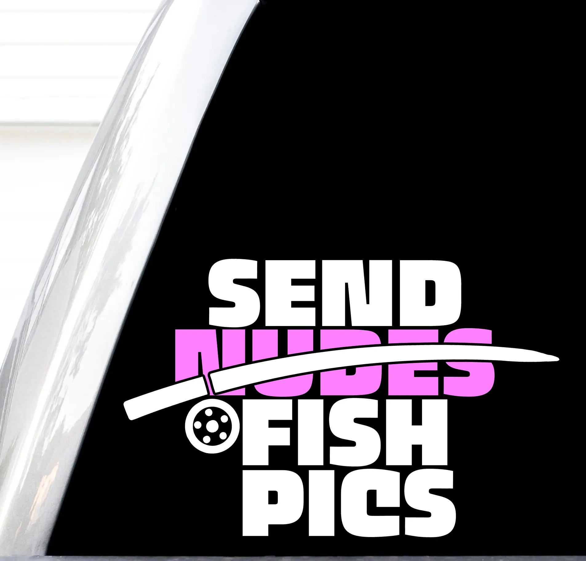 Send Fish Pics Decal, Send Nudes Parody, Funny Fishing Vinyl Decals, Gifts for Fisherman, Fishing Stickers for Yeti, Man I Love Fishing, OnlyFins Decal