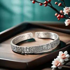 Solid Silver s925 Bangle Sterling Silver bangle Men's open bangle can be freely adjusted size send boyfriend send Dad birthday holiday gift Silver weight 31 g /1.09 oz