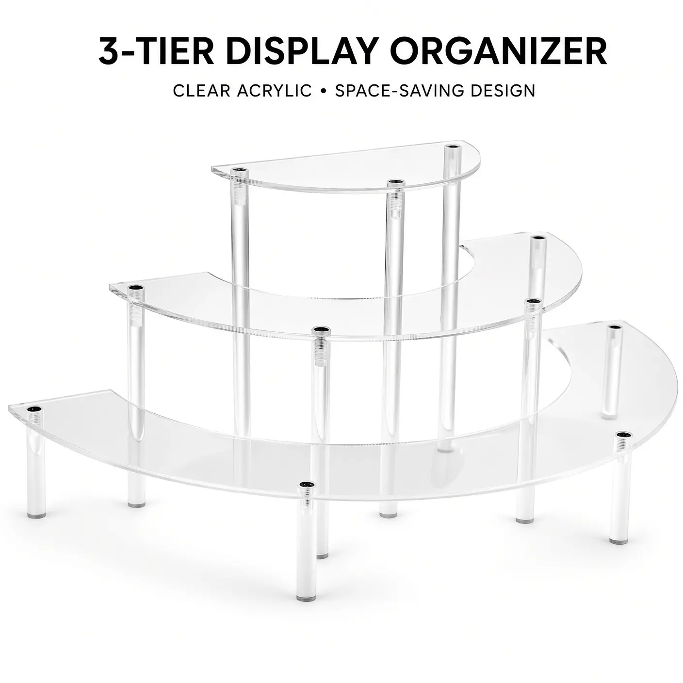3-Tier Acrylic Display Riser - Vertical Organizer Stand Racks & Displays, Home Storage Holder for Cologne Stand, Gift Presentation, Cologne Stand Display