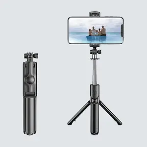 DivineLife Wireless Tripod Selfie Stick with Built-in Remote for Smartphones - Accessories Compact Cellphone