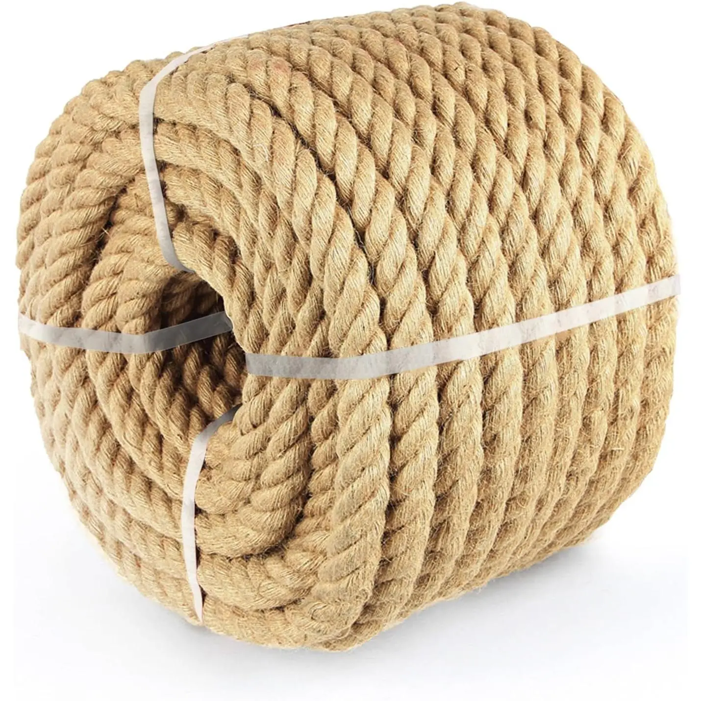 Biodegradable 1in x 50FT Jute Fiber Rope, Natural DIY Arts & Nautical Tool for Carnival, Home Decor (Tools & Hardware Ropes, Chains & Pulleys)