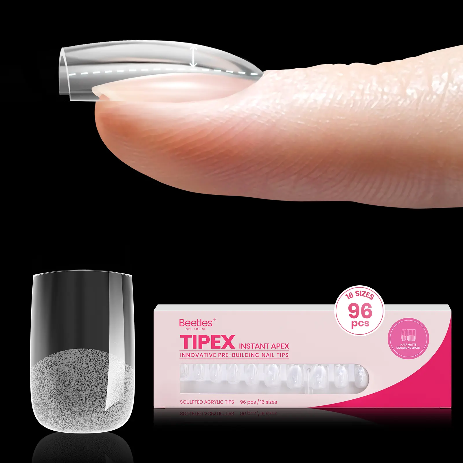 【Tips Only】96Pcs XS Short Square