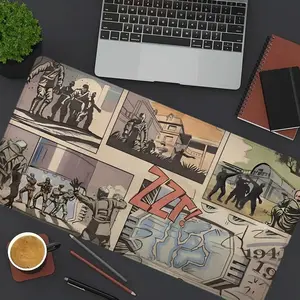 Zombies Mouse Pad Cartoon Desk Mat Extended XL MousePads Office Desk Accessories- Multicolor Non-Slip Stitched Edge Computer Mat For Desk 35.4x15.7 Inches Rubber Base Keyboard Pad for Office & Home