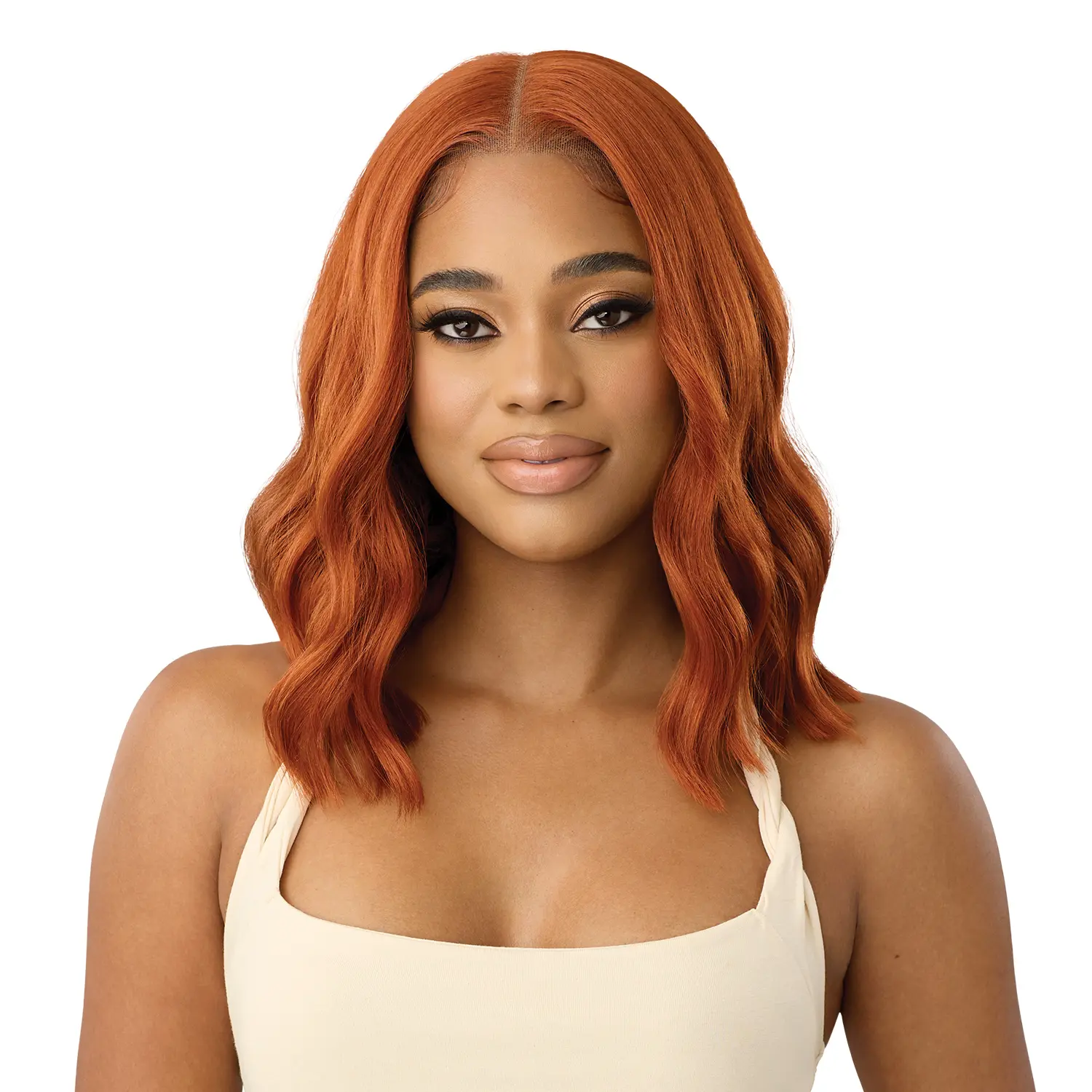 Outre HD Soft Lace Front Synthetic Wig - Glueless Install, Perfect Hairline, 5" Deep Y-Part Swoop Series 208, Loose Wave, Unisex Wear, Easy Styling, Pre Styled Volume Lift, Pre Attached Wide Elastic Band, More HD Lace Space