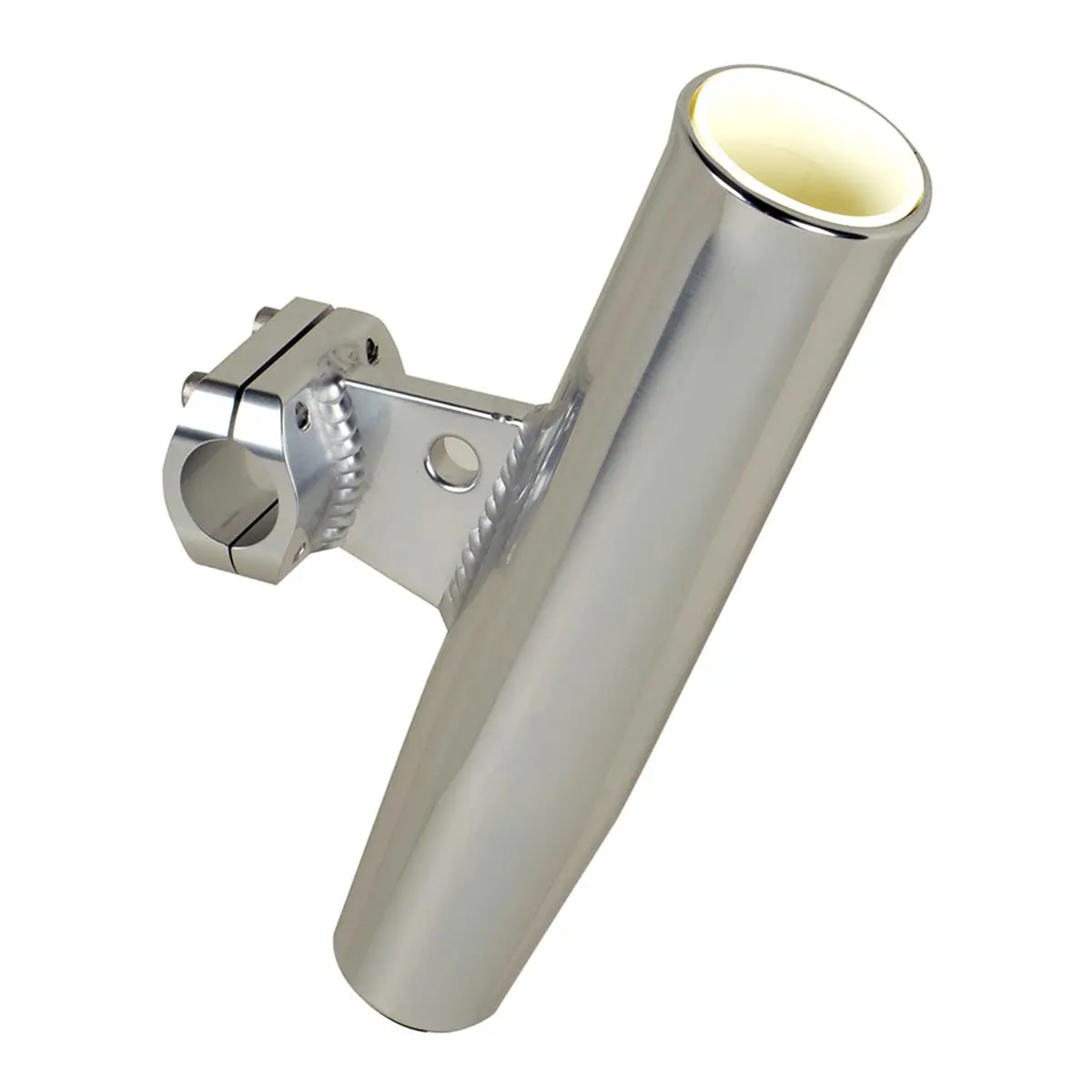 C.E. Smith Marine Aluminum Horizontal Clamp-On Fishing Rod Holder, 1.05 in. OD, 1-5/8 in. ID, 1.6 lbs, Metal Build, Easy to Insert, Protects Valuable Rods, Tower-Compatible, Slip Resistant, Easy To Insert Rod