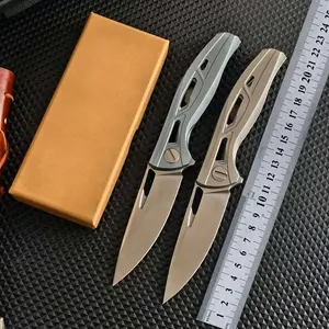 Crossfire F7 Titanium M390 Steel Folding Knife Outdoor Survival Camping EDC Pocket Knife Portable Utility Blade for Hunting Bushcraft Tactical Gear
