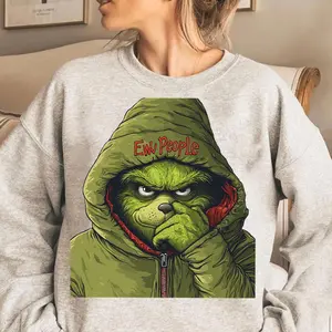 The Grinchmax ew people T-shirt, Christmas face Sweatshirt, funny green guy Casual Cotton