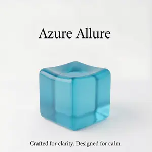 【KUTU】 Breathing Jelly Cube Squishy 5cm Blue Translucent Texture Portable Stress Relief Toy for Sensory Play and Calm