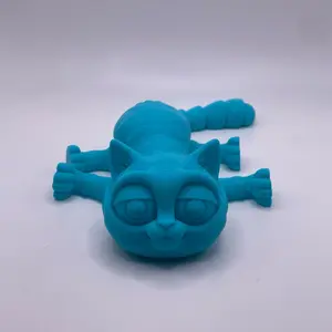 Articulated Cat Figurine – 3D Printed Posable Kitty Toy – Cute Collectible Desk Pet in Multiple Colors