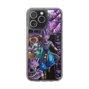 Beerus Lord of Destruction Aesthetic Collage Case for iPhone 17-7 Pro Max Plus & Samsung Galaxy S25-S21 Ultra Plus - Purple Cosmic Anime Style Phone Cover unisex