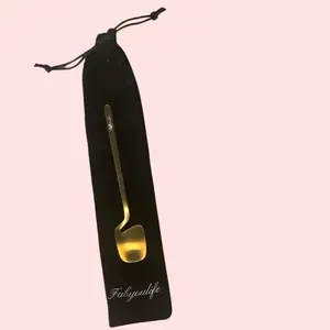 Golden Body Butter Spoon -  Matte, Stainless Steel with  Pouch