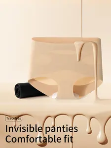 HOTCOM 2PCS No Show Tummy Control Underwear for Women High Waisted Panties Comfy Briefs Pack Comfort Fit Invisible Traceless Underwire Unlined Pieces