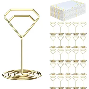 Creative Sticky Note Holder, 12pcs/set Metal Sticky Note Holder with 12pcs Sticky Note, Place Card Holder, Picture Holder for Tables, Wedding