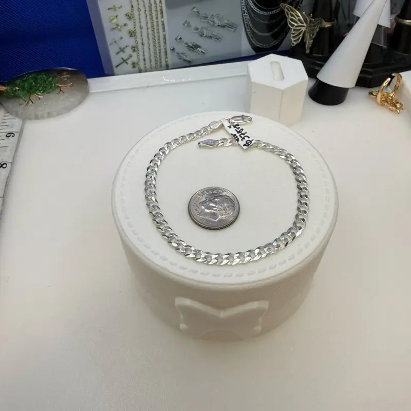 925 sterling silver 3mm 8”rope bracelet high quality solid Italian silver )) pulcera de plata Italiana Alta calidad 3mm solido 8”pulgadas de largo elegant