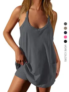 Strappy Fitted Jumpsuit with Pockets, Casual All-Seasons Home Wear, Comfortable and Stylish, Perfect for Daily Use