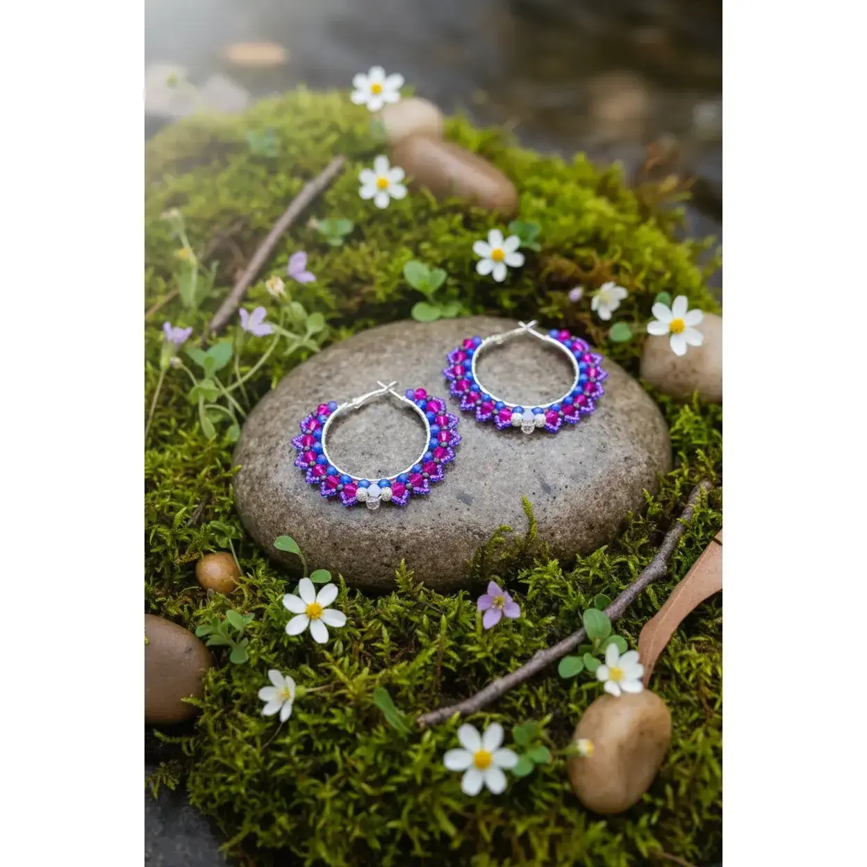 Handcrafted Indigenous Beaded Earrings – One-of-a-Kind