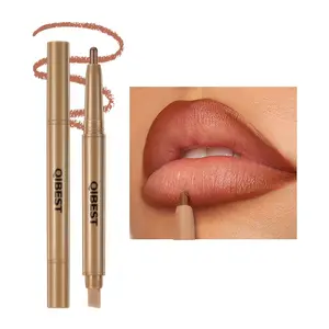 Double-Head Automatic Rotating Lip Liner Pencil, Matte Line Pen, Waterproof Moisturizing Long-Lasting, Suitable for Daily Use, 12 Colors Available