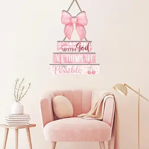 Cute Bow Wooden Sign, Wooden Letter Sign, 2D Flat Decorative Wall Art, Birthday Room Decoration, Party Setup, Bedroom Outdoor Garden Home Wall Decor