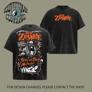 Vintage Rob Zombie Trick or Treat MFers T-Shirt , Rob Zombie T-Shirt & Hoodie , Washed Oversized T-Shirt , Rock Band Shirt, Retro Music Tee, Rock Music Lover Shirt, Vintage Band Shirts Casual Fabric Fit Top