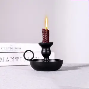 Vintage Retro Iron Candlestick Stand Set (2 Pcs), Ideal for Weddings, Christmas & Home Décor, Candles Sold Separately