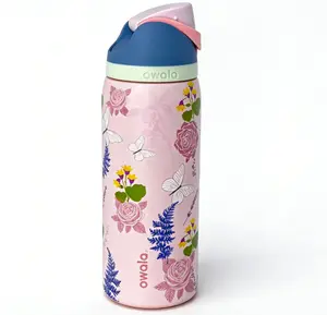 Owala 32oz Drinkware Flask with Floral Design and Butterfly Motifs Stylish Aesthetic Portable Tumbler for On-the-Go Hydration  Bottled Portable Water Bottles Mug tiktokshopspringglowup outdoorfun