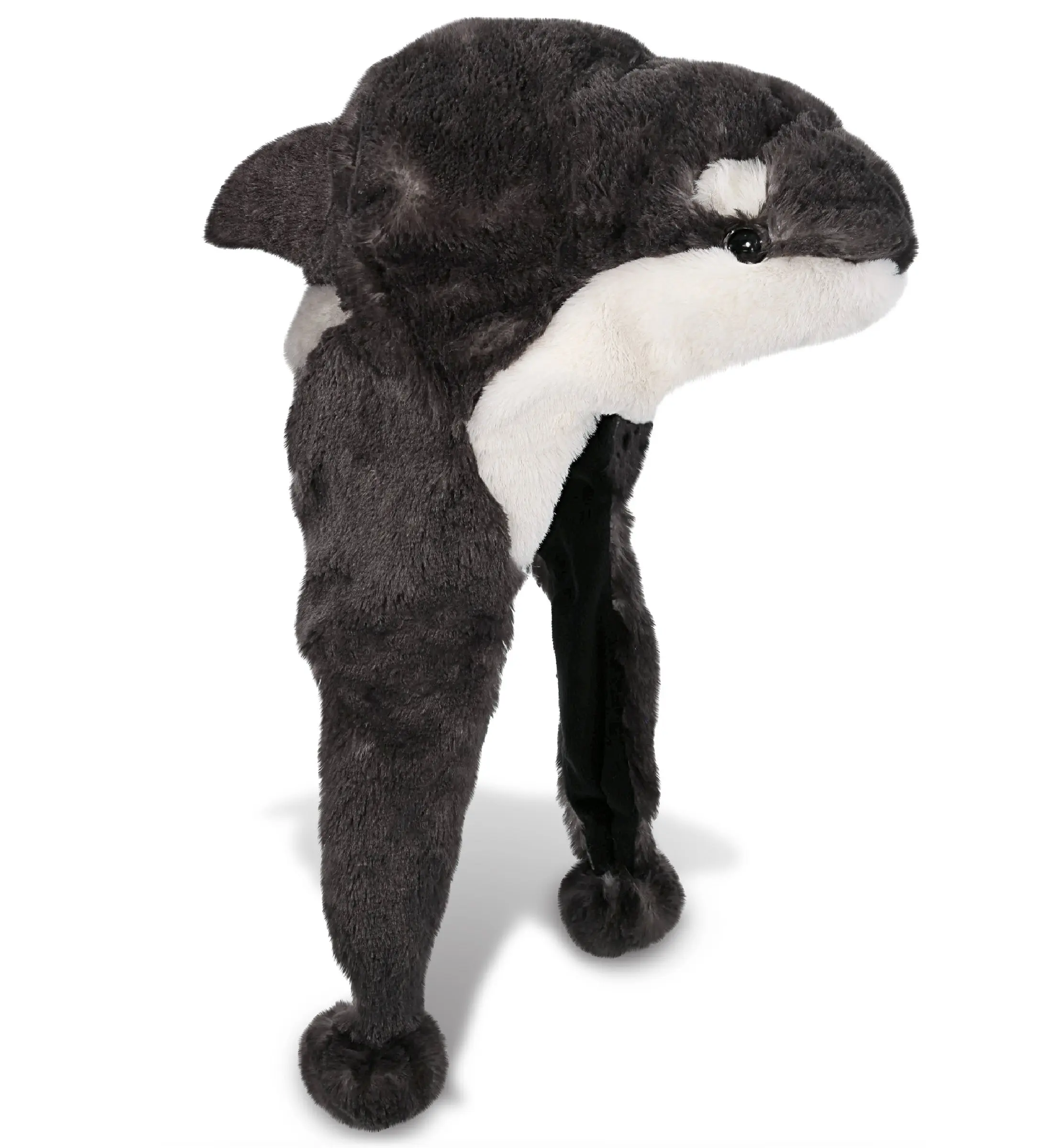 Super-Soft Orca Killer Whale Hat - Novelty, Cute Fluffy, Animal Head, Plush Costume Fashion Clothes Accessory, Novelty Plush Hats, Cute Fluffy Hats