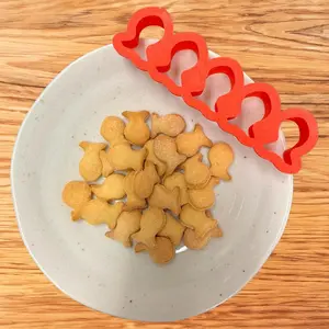 Mini Tiny Goldfish Cracker Cutter and Goldfish Cookie Cutter - 5 x 1 inch goldfish mold (1 or 2 packs)