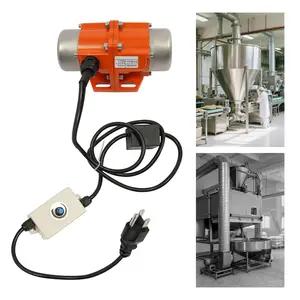 60W Vibrating Motor 1500-3600 RPM Variable Speed Controller 110V Single Phase Asynchronous Industrial Vibration Motor for Screening Feeding Equipment Aluminum Alloy