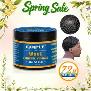 Natural Wave Pomade Strong Hold Easy Wash 360 Wave Training Hair Cream, Waves Grease for Men Water-Based Hair Cream for Wave, Moisture, Control and Silky Shine, Wave Pomade for Black Men 4oz,valentine's day gifts for her/him