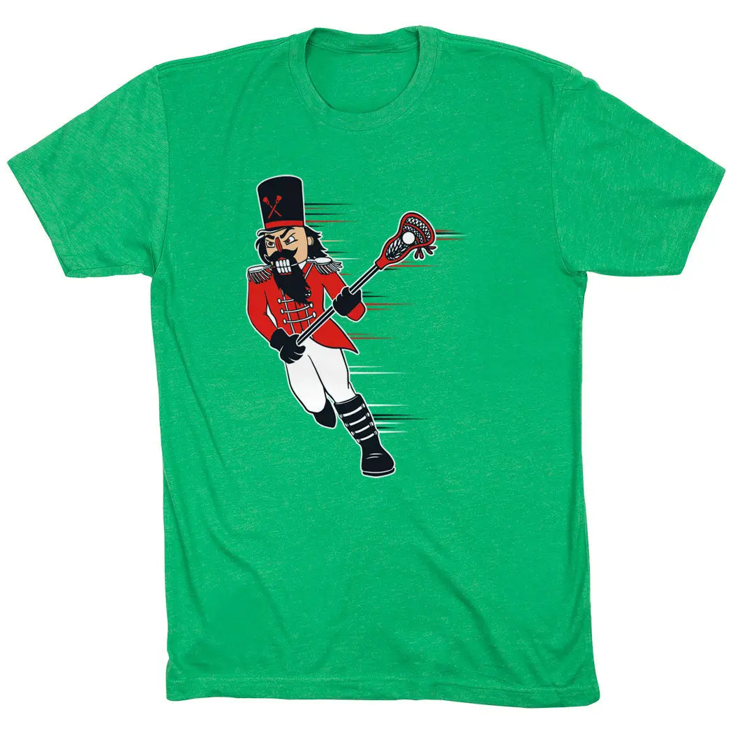 Men's Short-Sleeve Casual Graphic T-Shirt - Original Lacrosse Nutcracker Design, Soft Jersey Round Neck Top with Personalizable Back & Team Number Add-On, Menswear Clothes