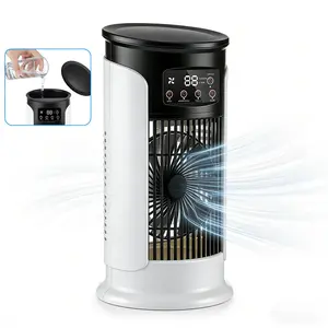 Mini Desktop Water-Cooled Fan, 6-Speed Wind Speed Control, 6-Hour Timer, 7-Color LED Lights, Ideal for Home & Office Use, USB Desk Fan