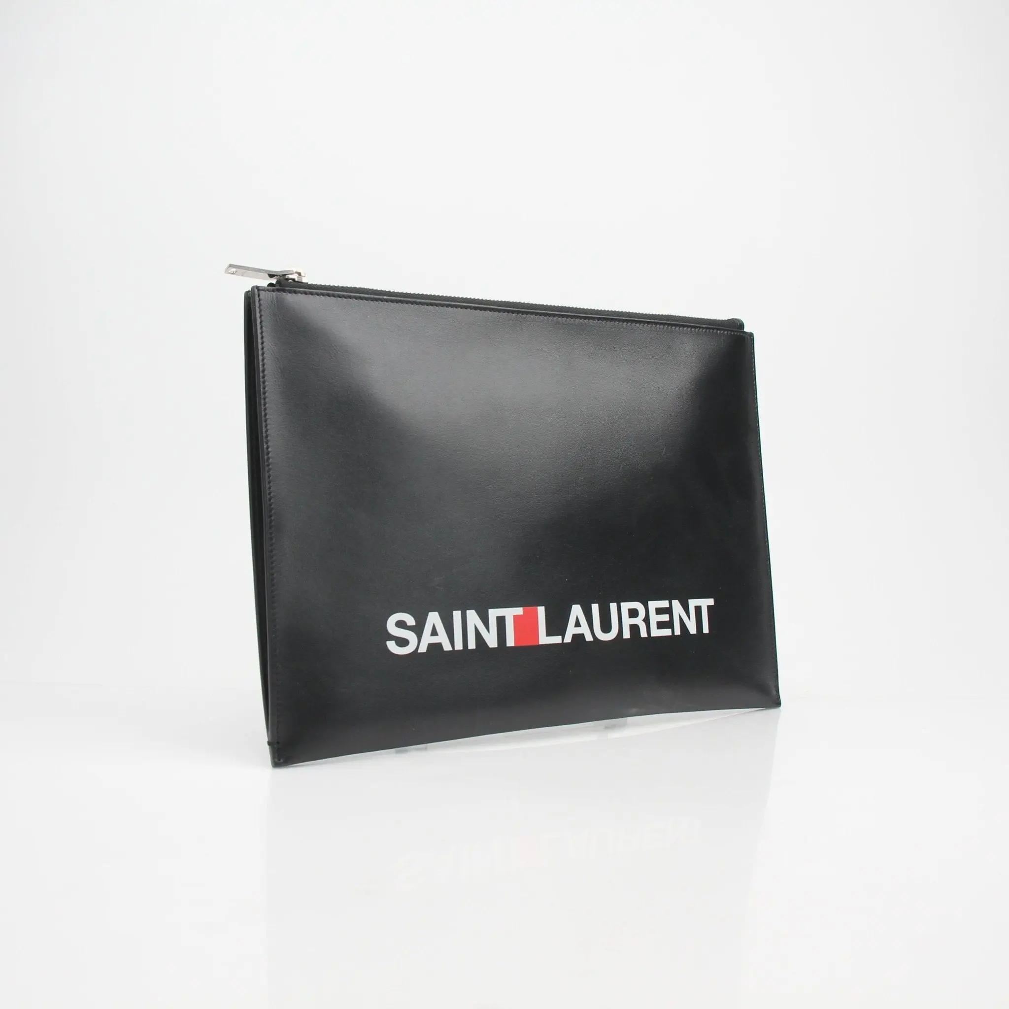 Saint Laurent Logo Leather Clutch