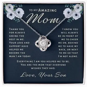 Gift for Mom From Son - Everything I Am Love Knot Necklace 8T8